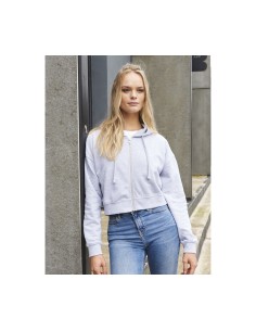 A-JH065-Sweat à capuche coupe crop tendance pour femme 2